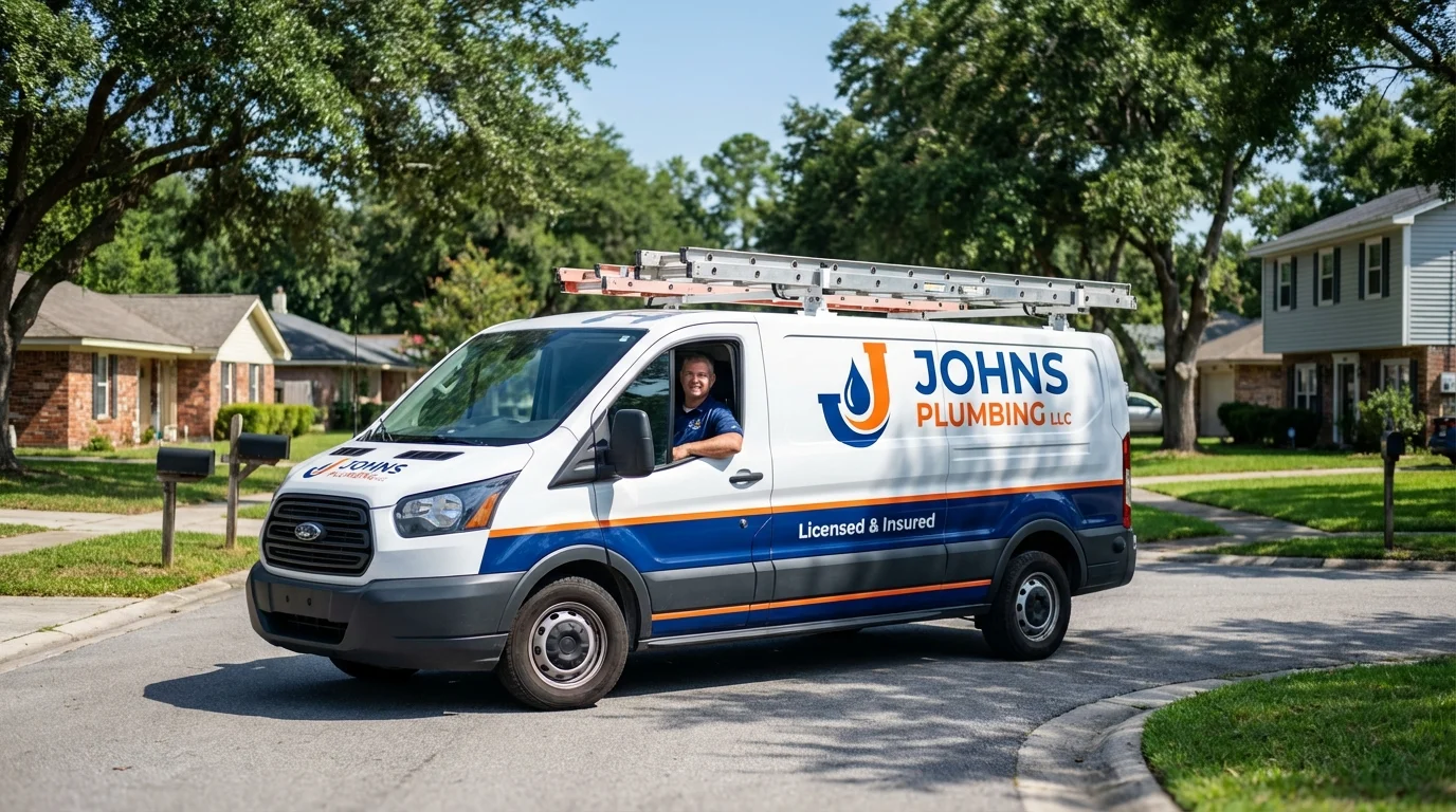 Johns Plumbing LLC service van in Fairhaven, MA